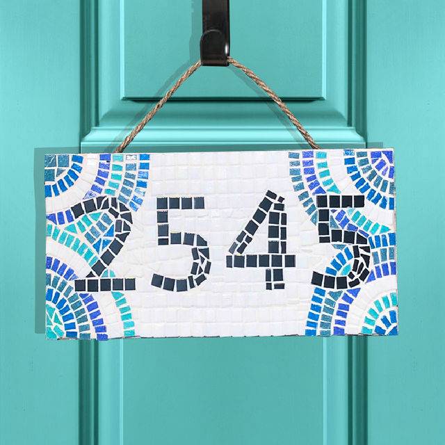 Adorable DIY Personalized Mosaic House Number