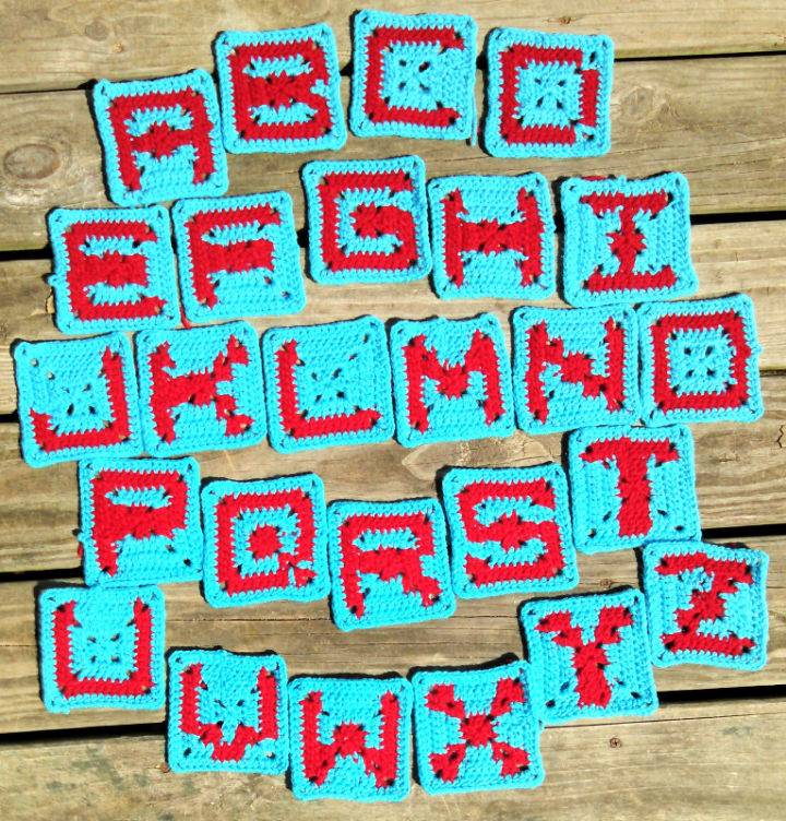 Alphabet Granny Square Letters Crochet Pattern