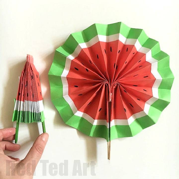 Beautiful DIY Paper Melon Fans