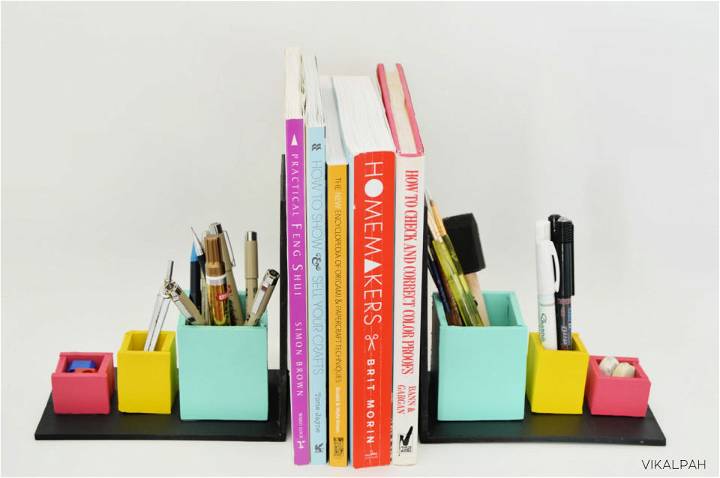 Simple DIY Bookend With Organizers