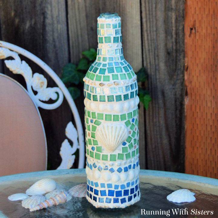 Creative Mosaic Wine Bottle Decor