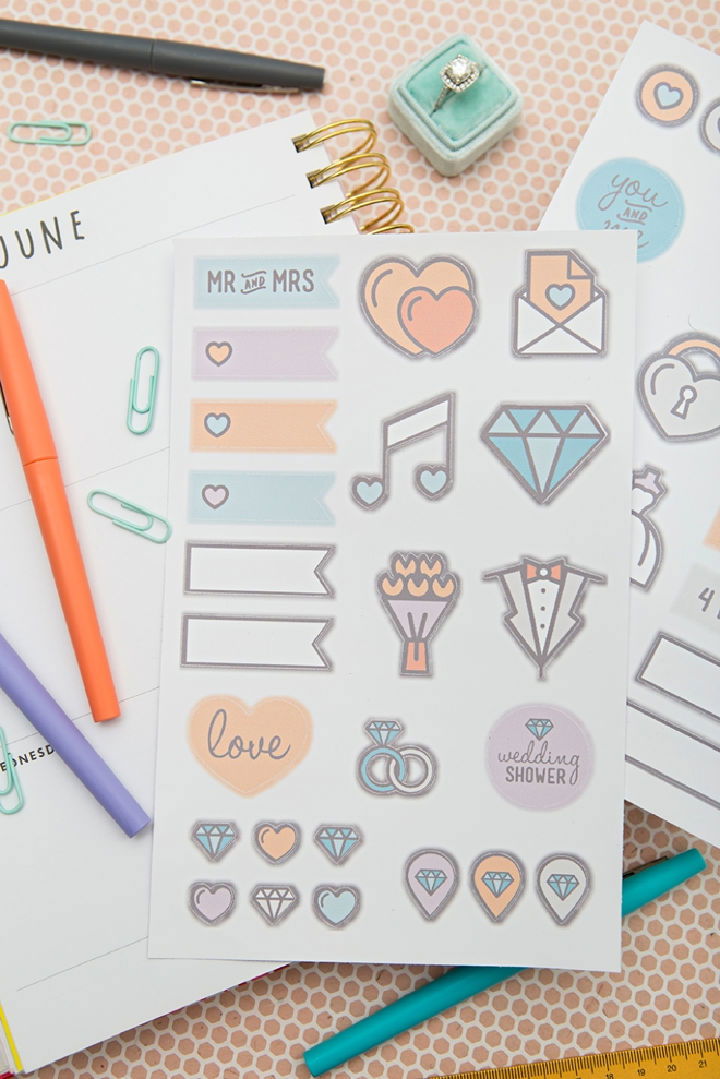 Cricut Print Cut Wedding Planning Stickers