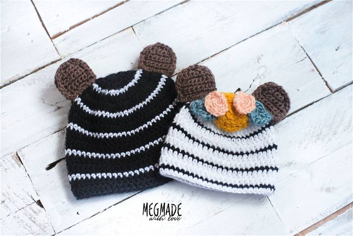 Free Crochet Baby Bear Cub Hat Pattern