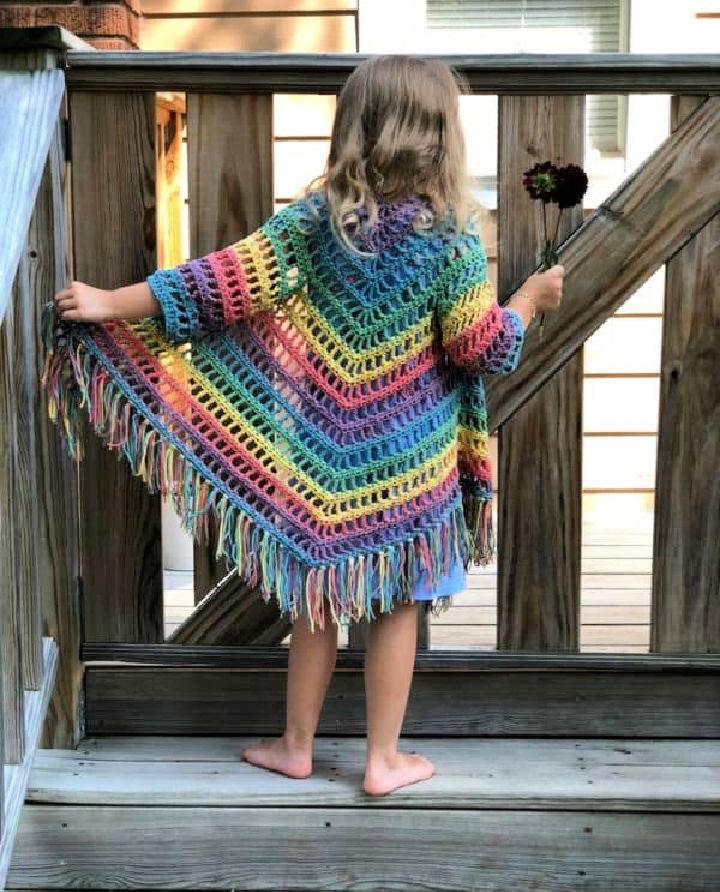 Crochet Child Shawl With Sleeves