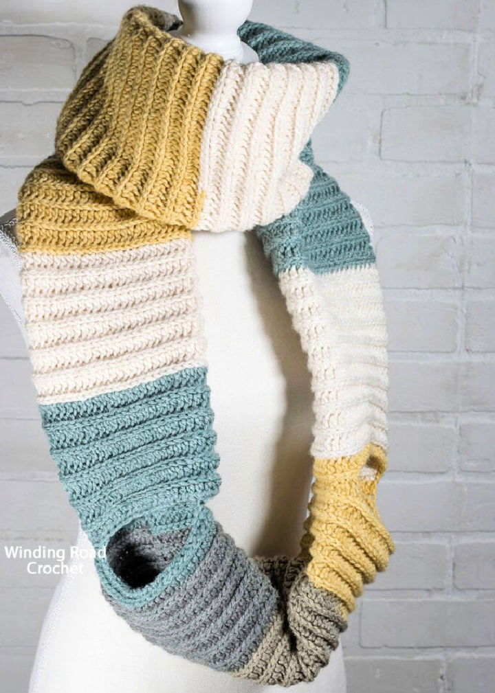 Awesome Crochet Circular Pocket Scarf Pattern