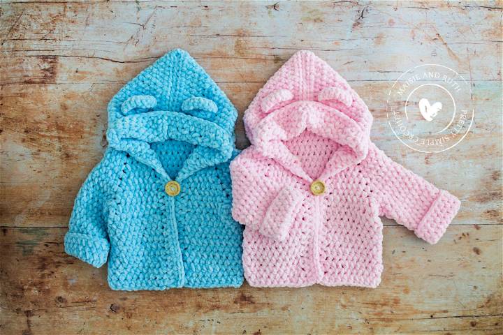Crochet Hooded Baby Sweater Pattern
