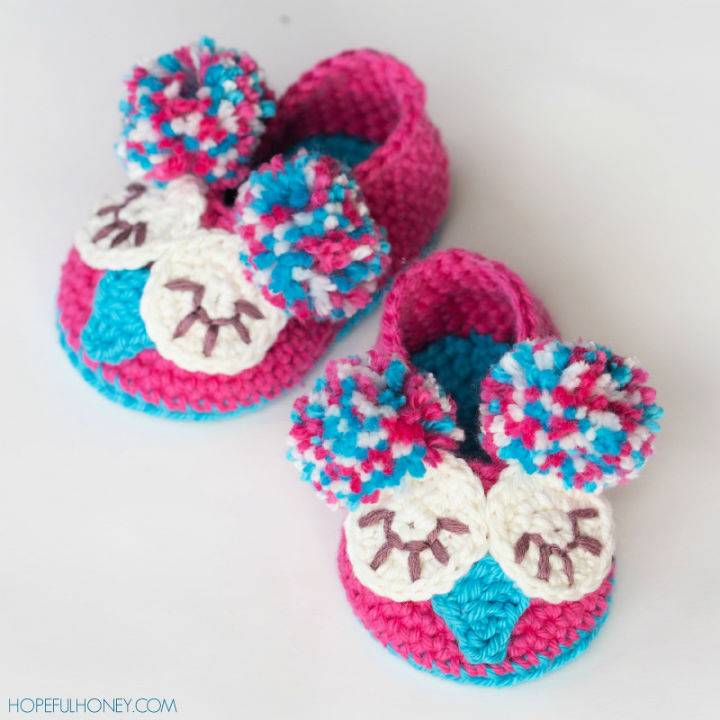 Crochet Owl Baby Slippers Pattern Step by Step