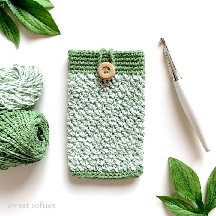 Easy Crochet Sage Phone Pouch Pattern