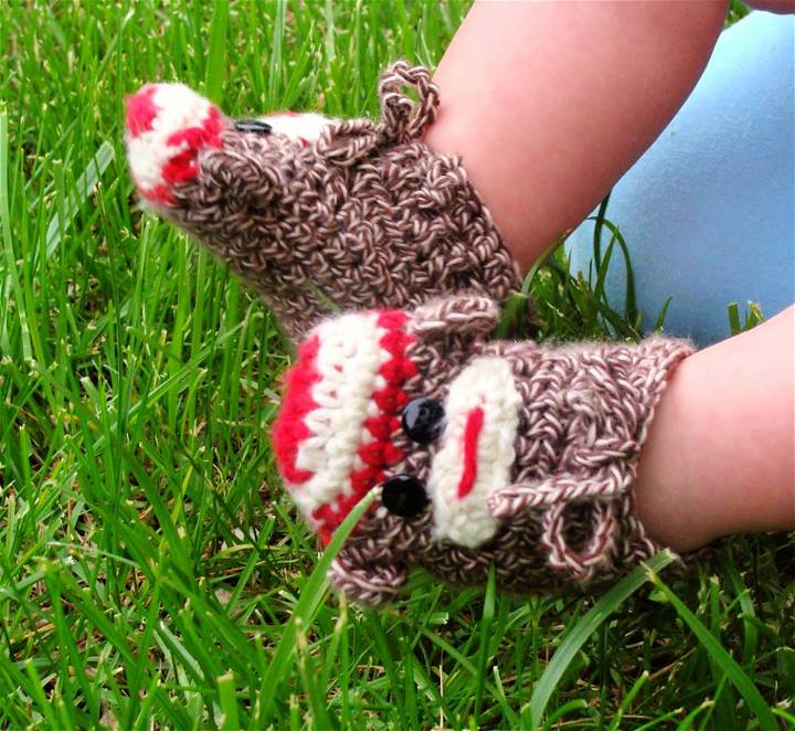 Crochet Sock Monkey Baby Work Boots Pattern