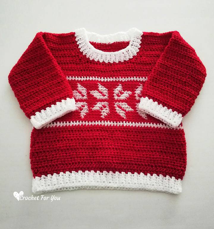 Crochet Winter Snowflake Baby Sweater