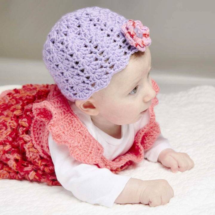 Cute Beauty Shell Stitch Crochet Cap