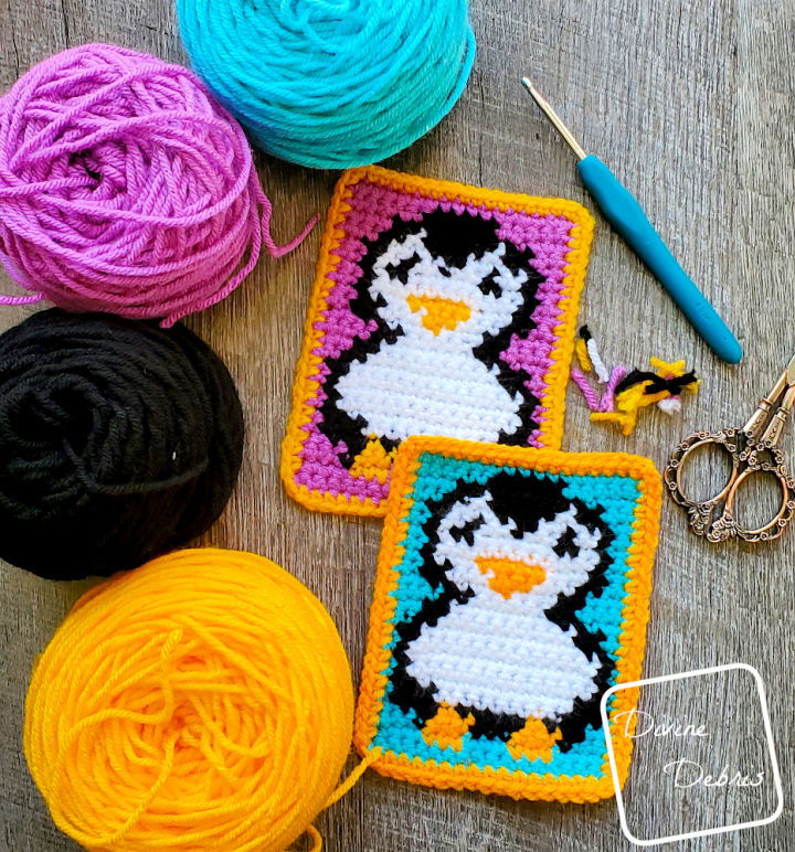 Cute Penguin Coaster Crochet Pattern