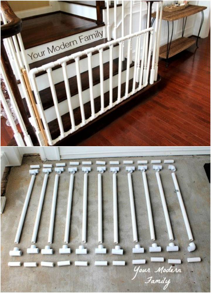 DIY Baby Gate for Bottom of Wide Staircase
