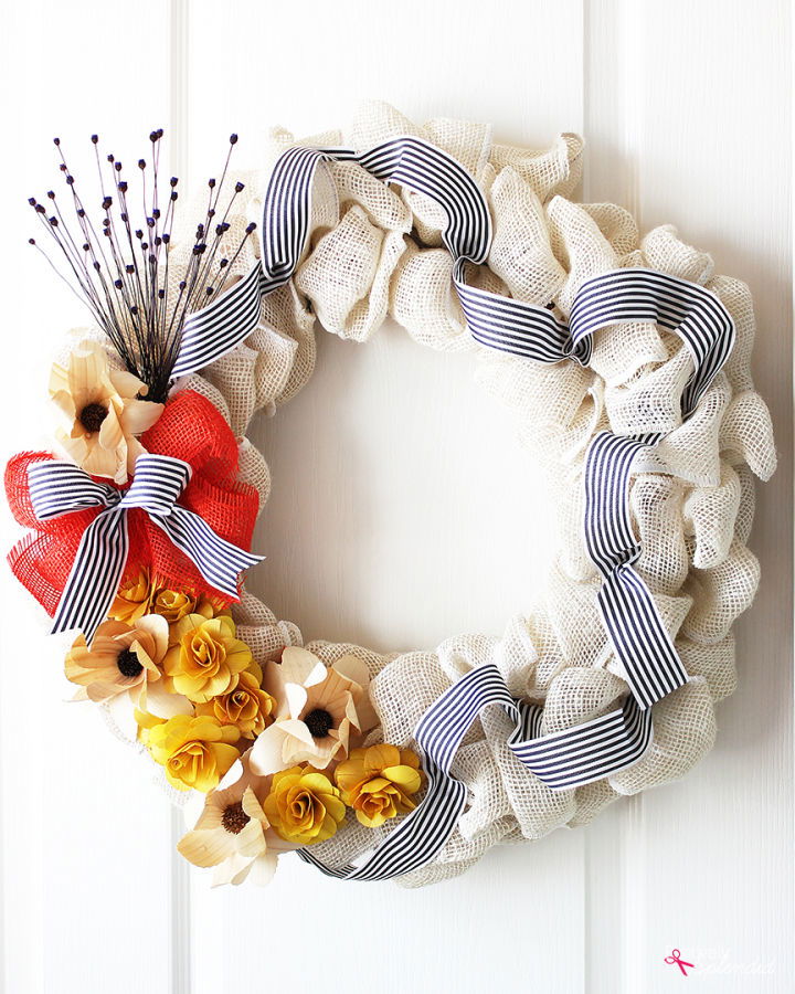 DIY Burlap Flower Wreath for Fall Decor