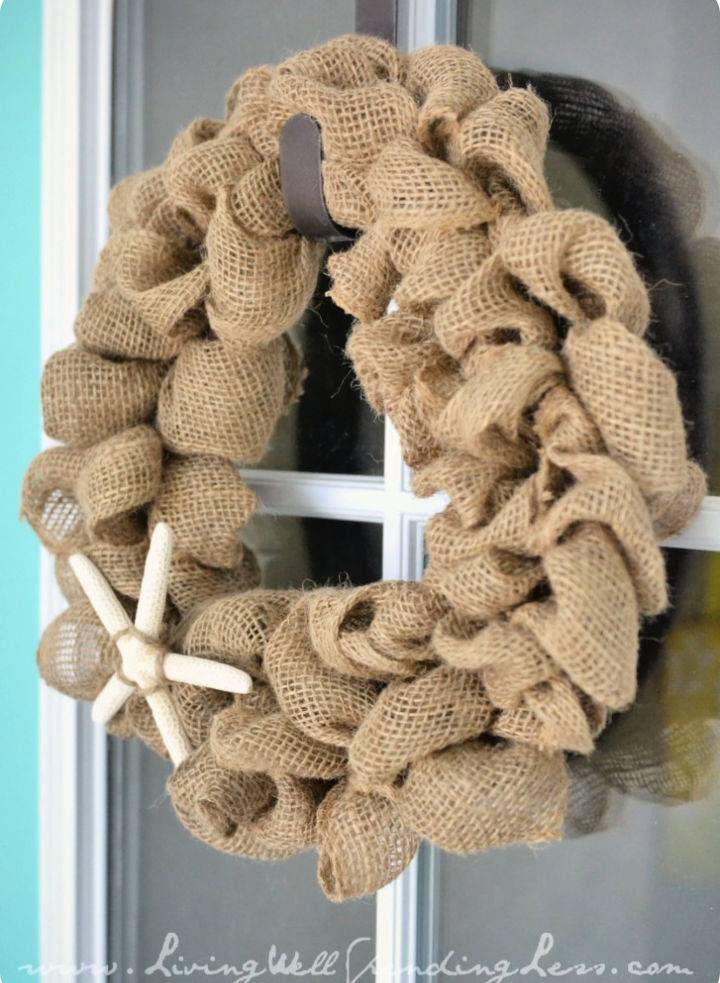 DIY Burlap Starfish Wreath for Front Door