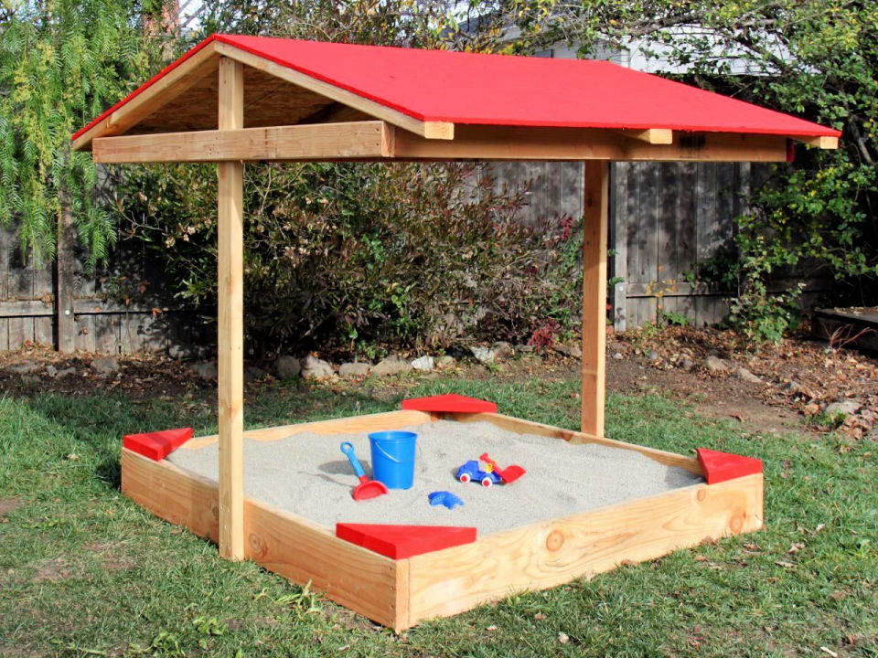 DIY Covered Sandbox