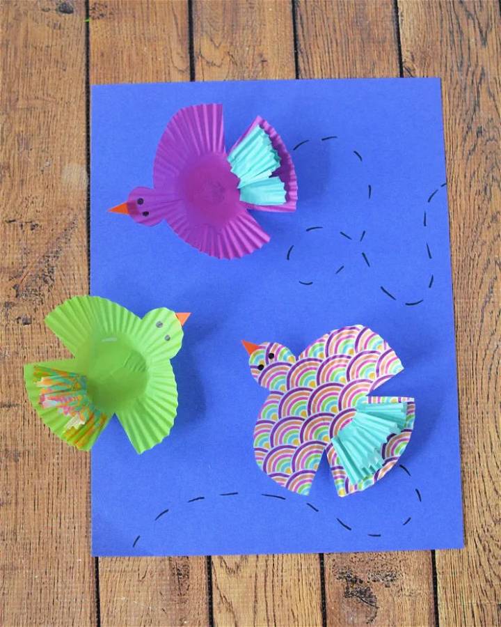 DIY Cupcake Wrapper Birds Craft for Kids
