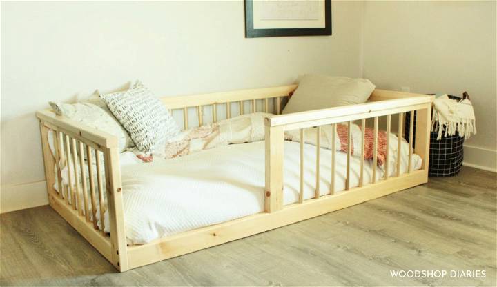 DIY Floor Bed from 2x4s & Dowels for Under $100