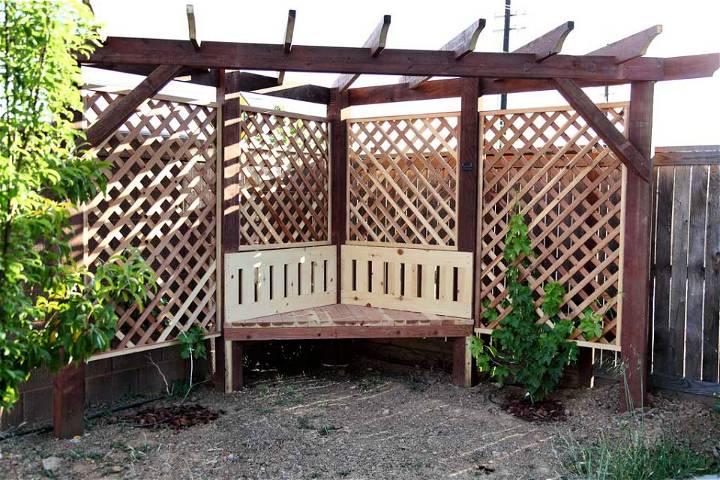 DIY Garden Arbor with a Bench