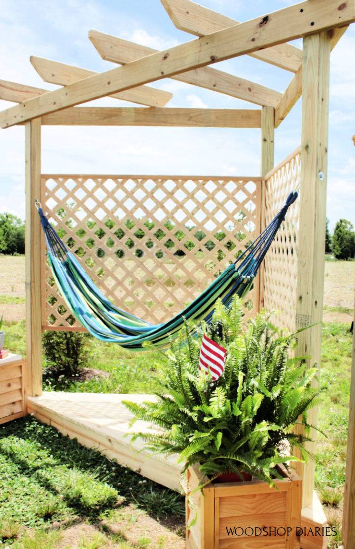 DIY Hammock Stand with Floating Deck Pergola