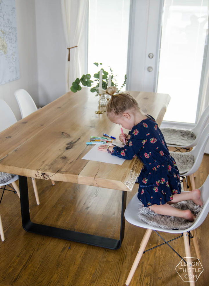 DIY Live Edge Table With Steel Base