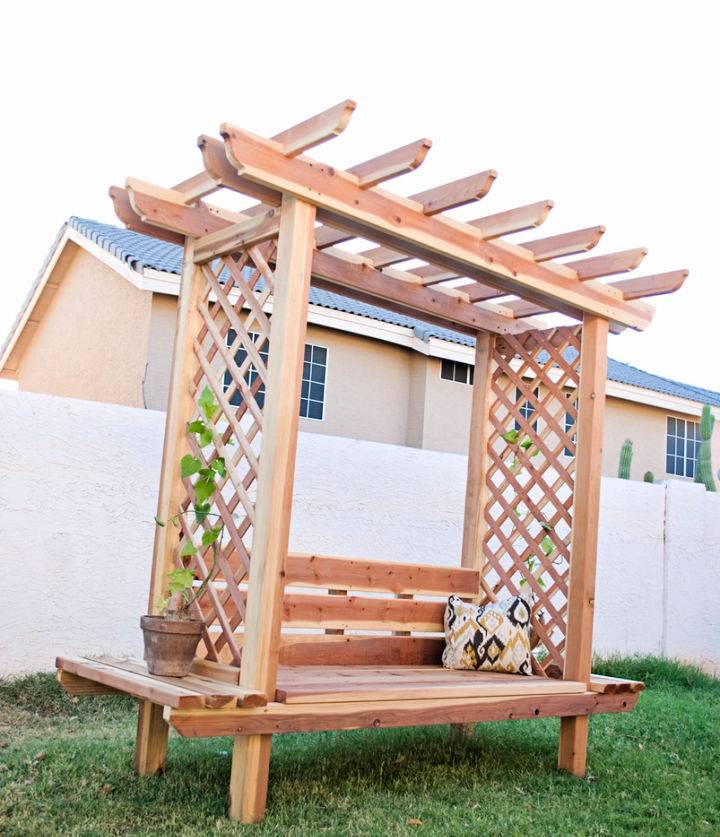 DIY Outdoor Bench with Arbor