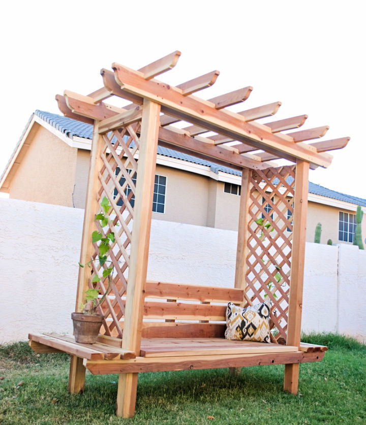 DIY Outdoor Bench with Arbor