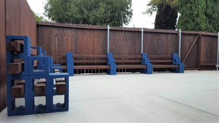 DIY Outdoor Cinder Block Benches