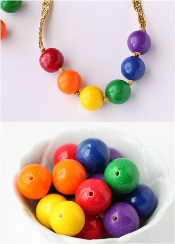 DIY Rainbow Gumball Necklace
