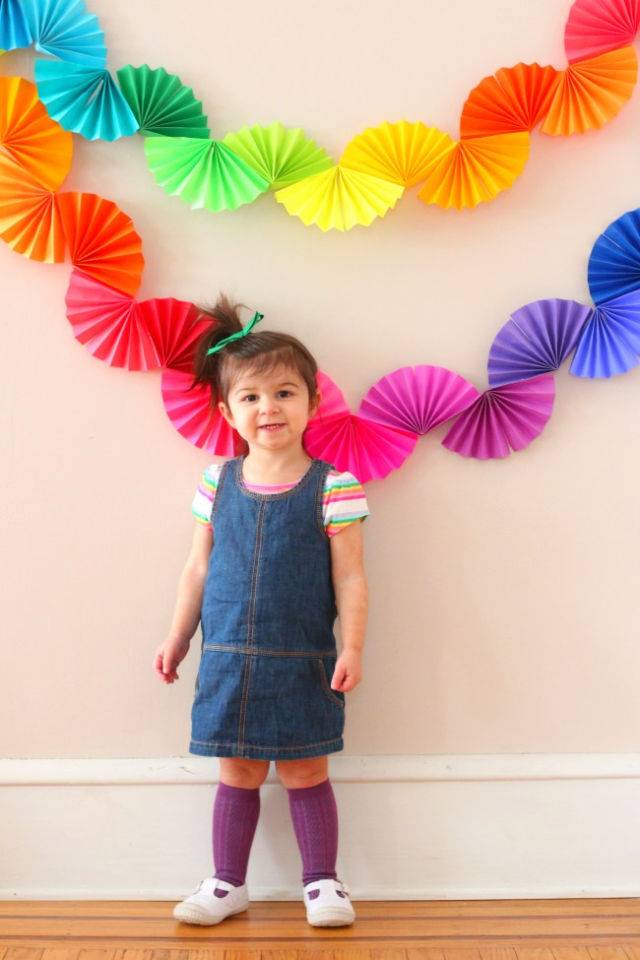 DIY Rainbow Paper Garland for Party Decoration
