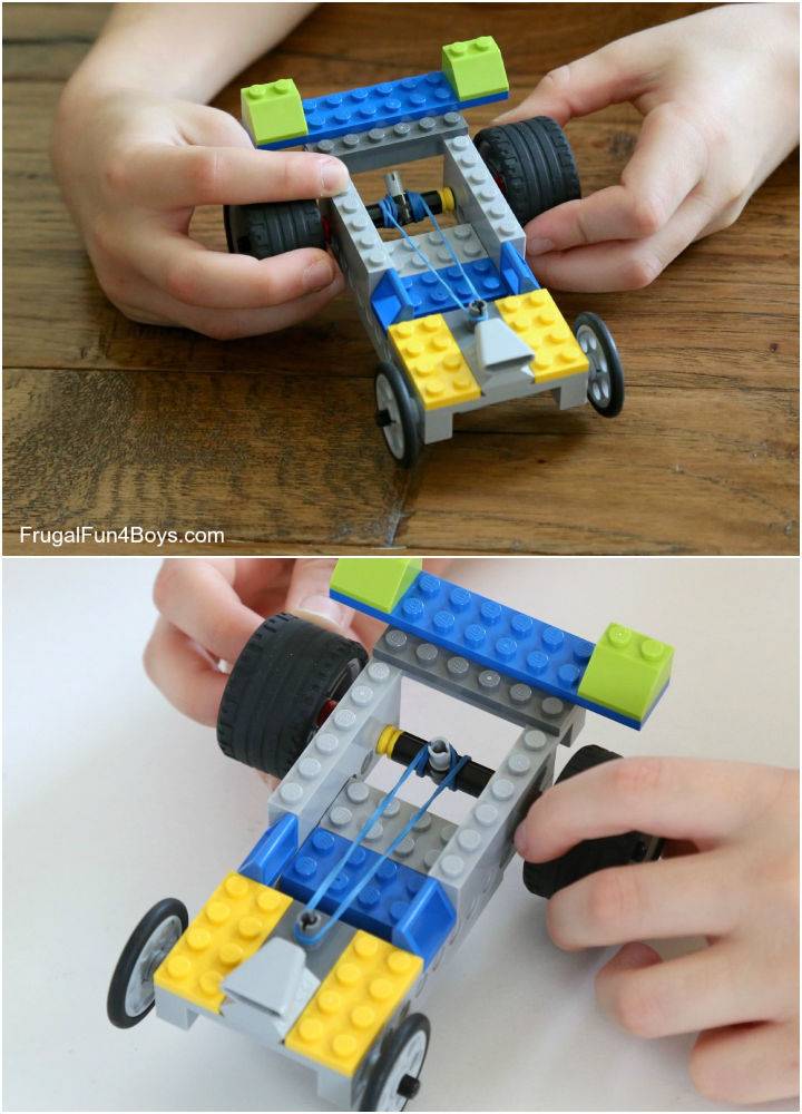 DIY Rubber Band Powered Lego Car
