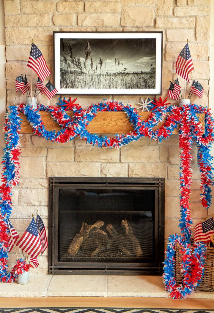 DIY Tissue Paper Garland for 4th of July