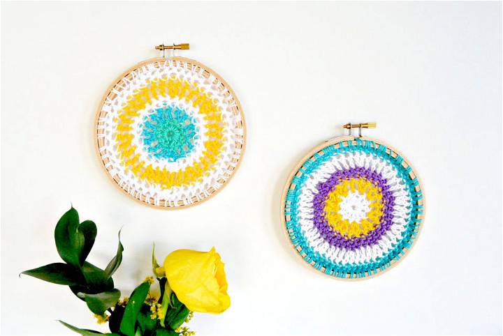 Easy Crochet Mandala Hoops Wall Hanging Pattern