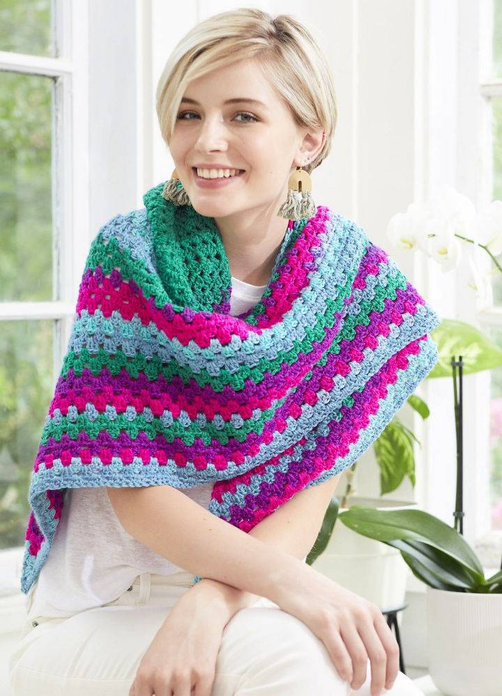 Granny Stitch Crochet Shawl - Free Pattern