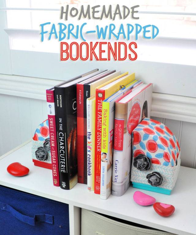 DIY Fabric Wrapped Bookend at Home