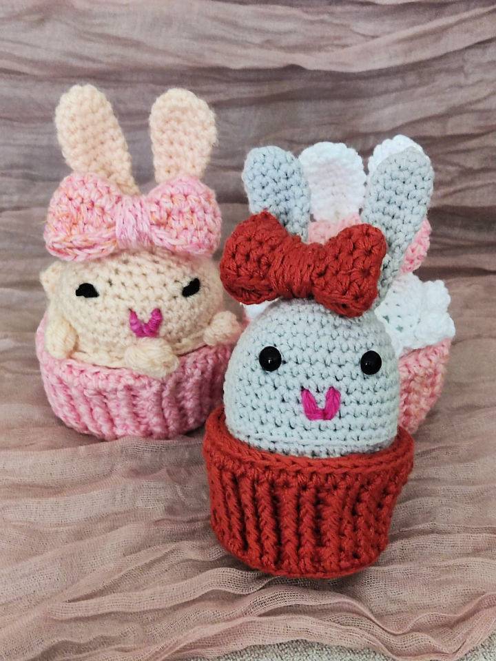 Free Crochet Bunny Cupcake Pattern