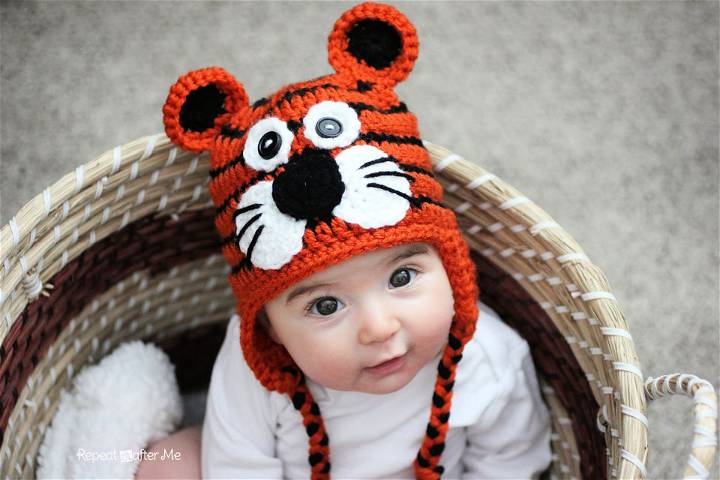 How to Crochet Child Tiger Hat - Free Pattern