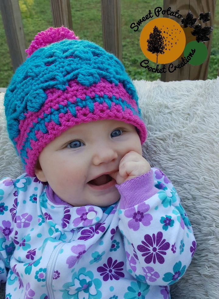 Crochet Dancing Aspen Baby Girl Hat - 3-6 Months