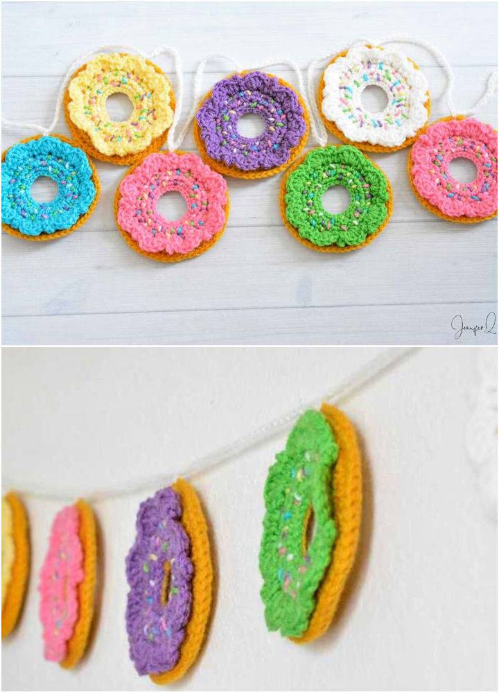 Free Crochet Funfetti Donuts Garland Pattern