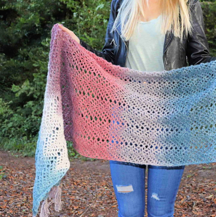 Free Crochet Rectangle Shoulder Shawl Pattern