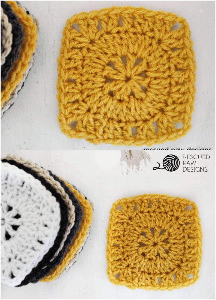 Free Crochet Square Pattern Using Scrap Yarn