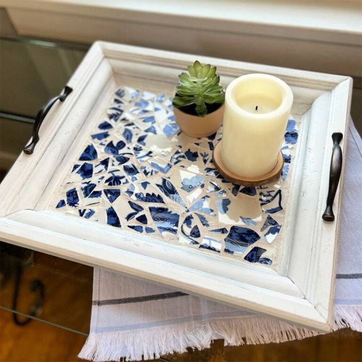 Handmade Mosaic Picture Frame Serving Tray
