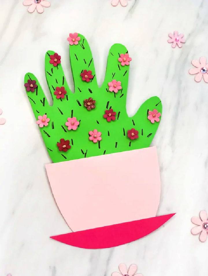 Handprint Cactus Mothers Day Card