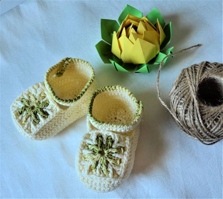 How To Crochet Granny Square Baby Booties