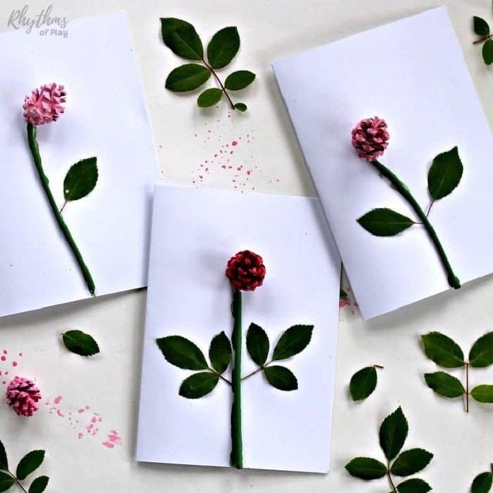 How to Make Pinecone Roses Card