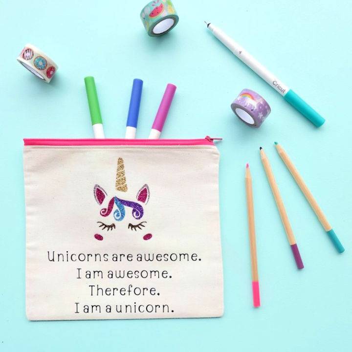 How to Sew Unicorn Pencil Pouch