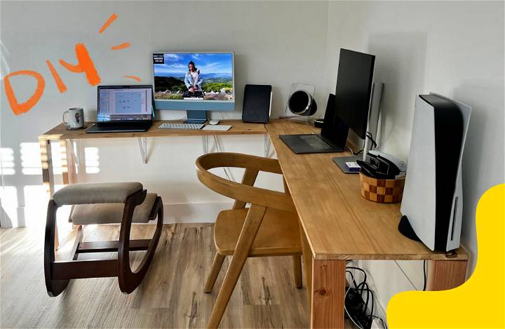 DIY L Shaped Desk for Home Office