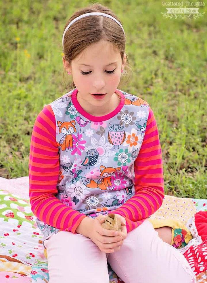 Long Sleeve Shirt Sewing Pattern for Girls