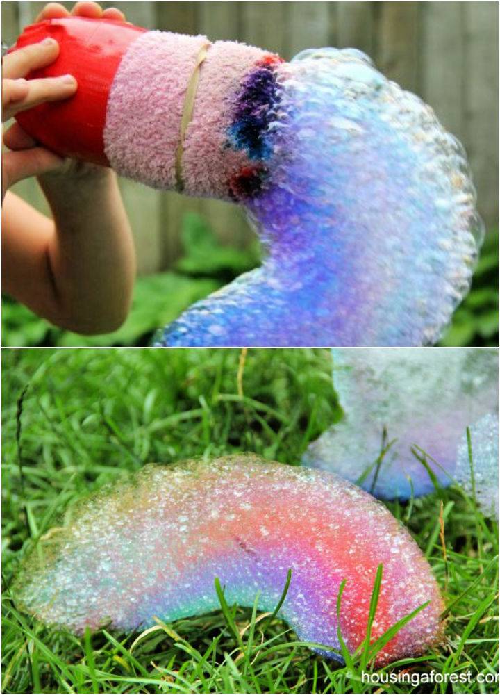 Make Rainbow Bubble Snakes