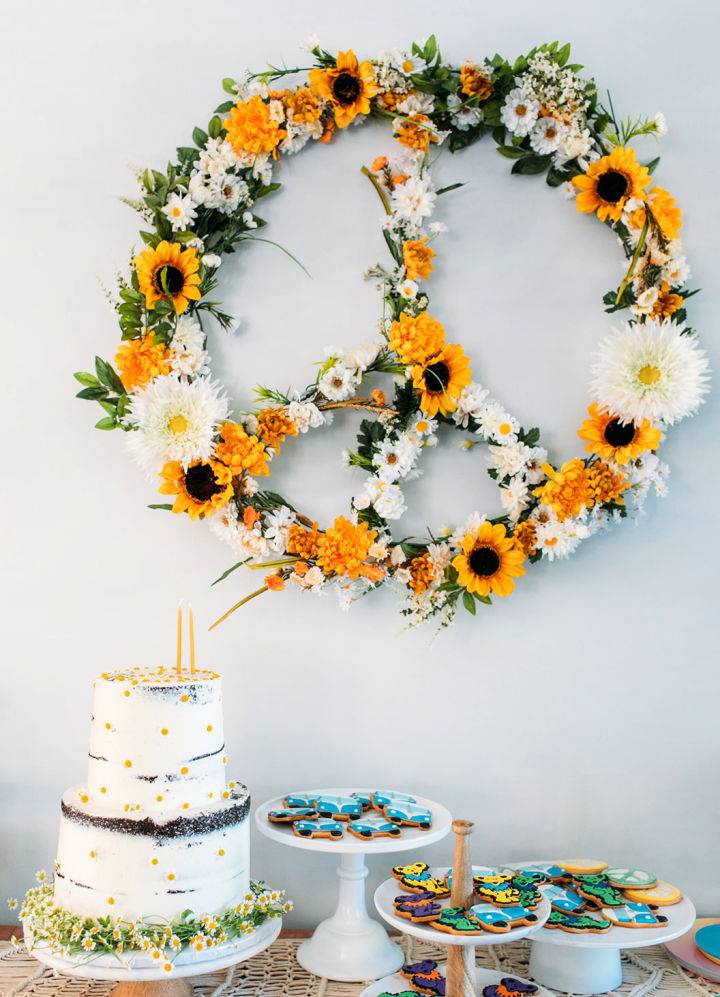 Make Your Own Peace Sign Floral Wreath